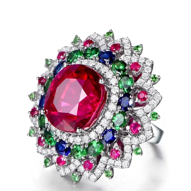 Hot Selling European and American Popular Mixed Color Inlaid Rose Crystal Flower Ladies Ring Whole Sale Wedding Jewlery
Hot Selling European and American Popular Mixed Color Inlaid Rose Crystal Flower Ladies Ring Whole Sale Wedding Jewlery