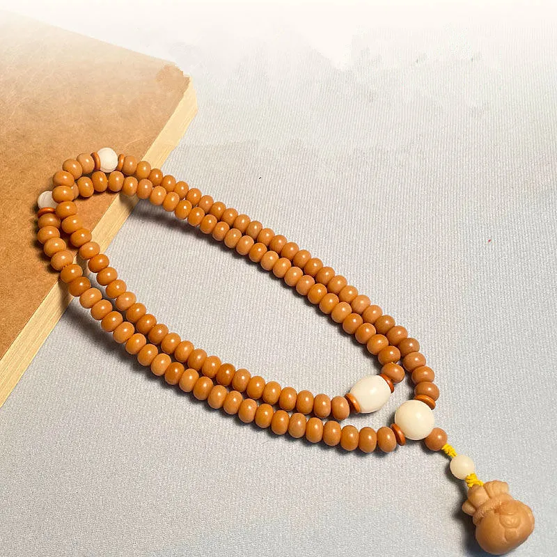 

108 Natural Indonesia Weathered Bodhi Prayer Beads Mala Tibetan Rosary Bracelet Men Women Buddhist Meditation Necklace Jewelry