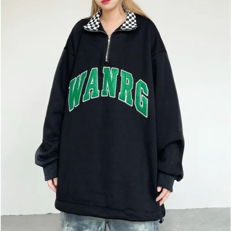 Letter Embroidery Polo Collar Sweater Hoodie For Techwear Women Aesthetic Spring And Autumn Sweatsuit Y2k Gothic Harajuku Kpop
Letter Embroidery Polo Collar Sweater Hoodie For Techwear Women Aesthetic Spring And Autumn Sweatsuit Y2k Gothic Harajuku Kpop