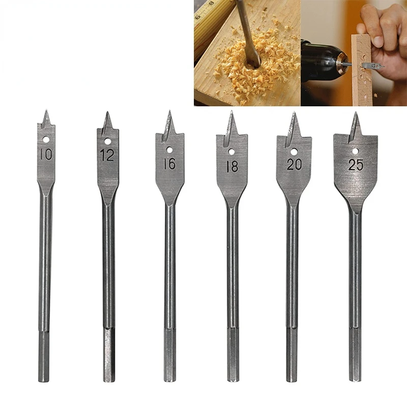 6Pcs Hole Saw Drill Bits Set Hole Opener Wood Drilling Spade Dill Bits Wood Flat Hole Drill Sparta Feather Drill Bit Set 
6Pcs Hole Saw Drill Bits Set Hole Opener Wood Drilling Spade Dill Bits Wood Flat Hole Drill Sparta Feather Drill Bit Set