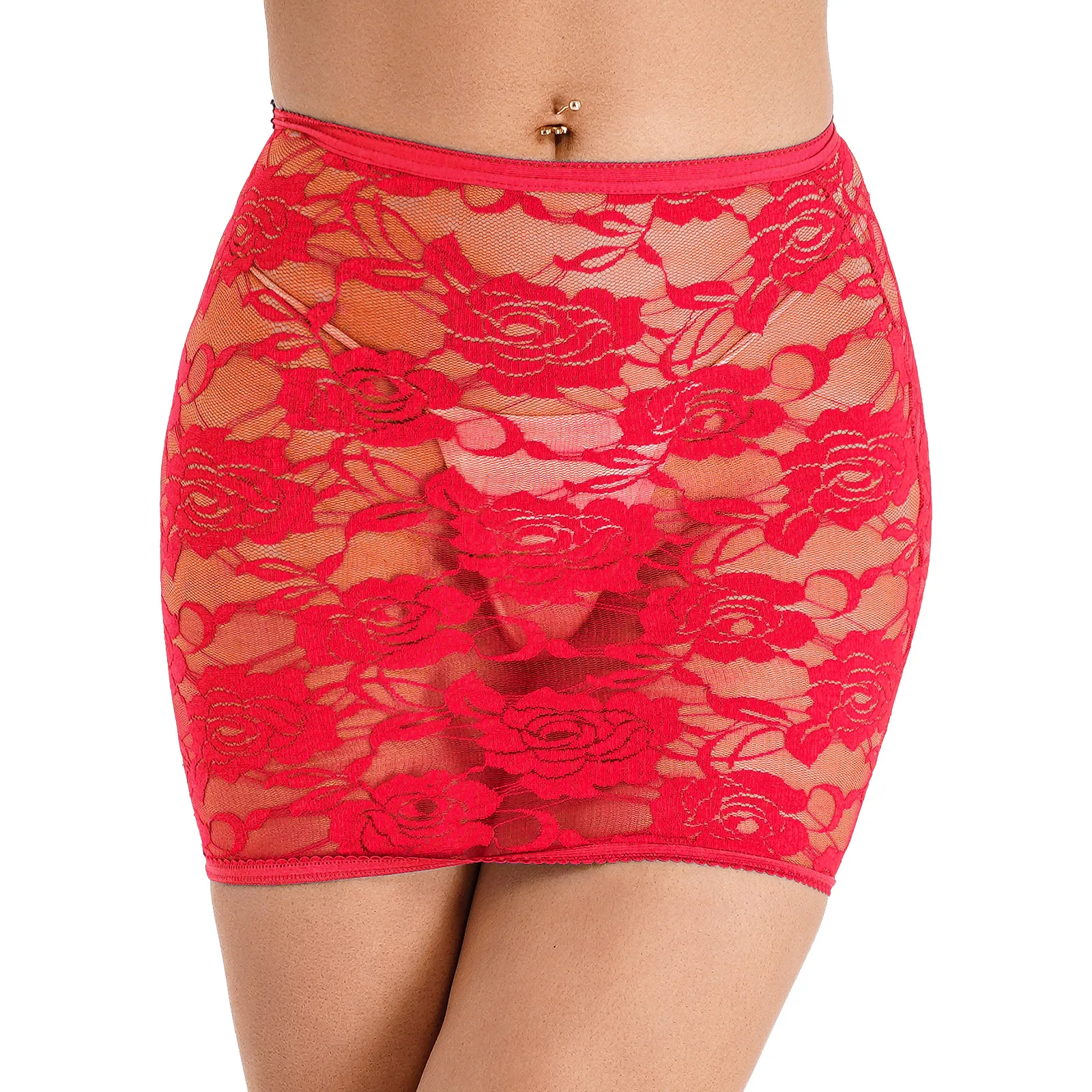 Женская Прозрачная Кружевная юбка-карандаш с цветочным рисунком, эластичный пояс, одежда для сна, пикантная мини-юбка 
Женская Прозрачная Кружевная юбка-карандаш с цветочным рисунком, эластичный пояс, одежда для сна, пикантная мини-юбка