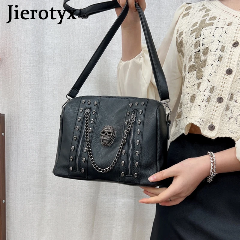 JIEROTYX Skull Chain Shoulder Bag for Women Large Capacity Punk Bags Women Vintage Rivet Designer Gothic Personality Travel Bag
JIEROTYX Skull Chain Shoulder Bag for Women Large Capacity Punk Bags Women Vintage Rivet Designer Gothic Personality Travel Bag