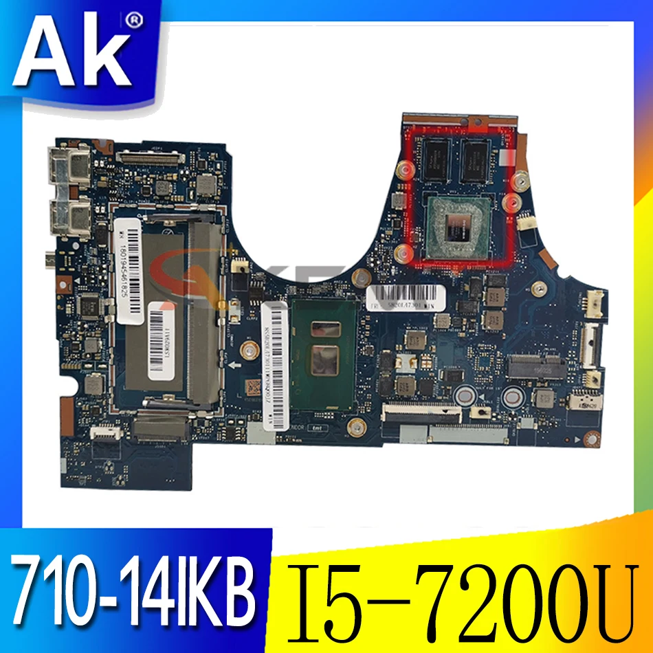 Applicable to YOGA 710-14IKB notebook motherboard 80V4 NOK I5-7200U 2G FRU 5B20Q75209 5B20Q75207 5B20M14177 5B20M14144
Applicable to YOGA 710-14IKB notebook motherboard 80V4 NOK I5-7200U 2G FRU 5B20Q75209 5B20Q75207 5B20M14177 5B20M14144