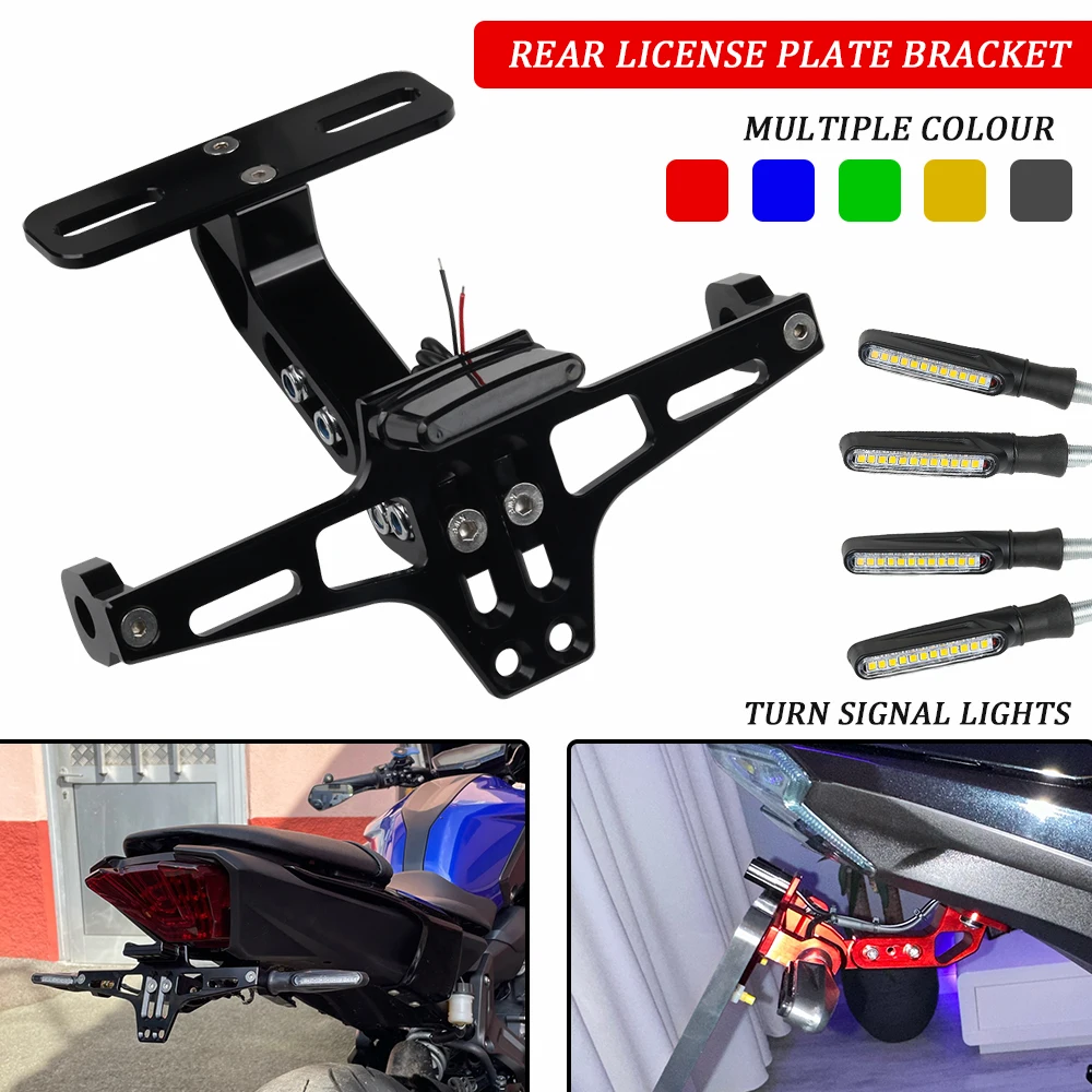 Motorcycle Rear License Plate Mount Holder and Turn Signal Lights For Yamaha MT07 MT09 MT10 R1 For Kawasaki Z750 Z800 For Honda
Motorcycle Rear License Plate Mount Holder and Turn Signal Lights For Yamaha MT07 MT09 MT10 R1 For Kawasaki Z750 Z800 For Honda