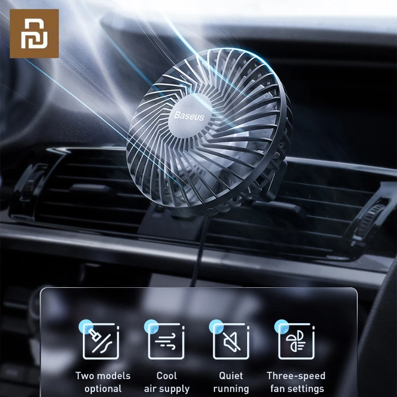 Xiaomi Baseus Car Fan 5V Portable USB Fan for Car Air Vent Mount Conditioner Mute Maker Clip Ventilador Portatil Air Cooling Fan
Xiaomi Baseus Car Fan 5V Portable USB Fan for Car Air Vent Mount Conditioner Mute Maker Clip Ventilador Portatil Air Cooling Fan