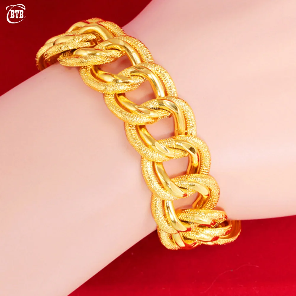 Domineering 17mm Men's Bracelet Double Ring Gold Luxury Temperament Bracelet Fashion Wedding Jewelry High Quality Never Fading
Domineering 17mm Men's Bracelet Double Ring Gold Luxury Temperament Bracelet Fashion Wedding Jewelry High Quality Never Fading