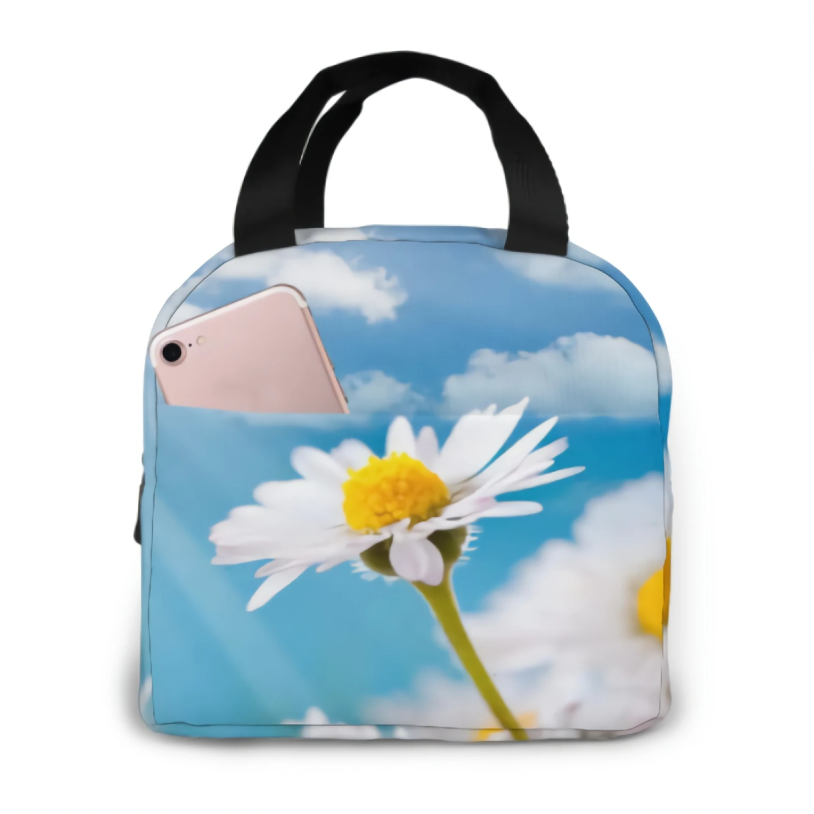 Daisy On Blue Sky Lunch Box with Adjustable Shoulder Strap Reusable Zipper Cooler Tote Bag for Work,Picnic,Camping
Daisy On Blue Sky Lunch Box with Adjustable Shoulder Strap Reusable Zipper Cooler Tote Bag for Work,Picnic,Camping