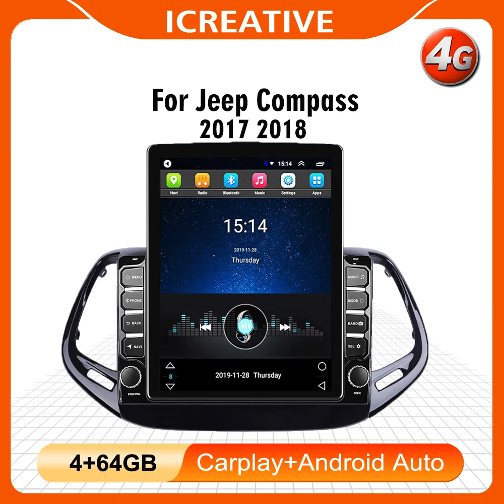 9.7" Tesla Screen For Jeep Compass 2017 2018 Car Multimedia Player GPS Navigator 4G Carplay Android Autoradio Stereo Head Unit
9.7" Tesla Screen For Jeep Compass 2017 2018 Car Multimedia Player GPS Navigator 4G Carplay Android Autoradio Stereo Head Unit