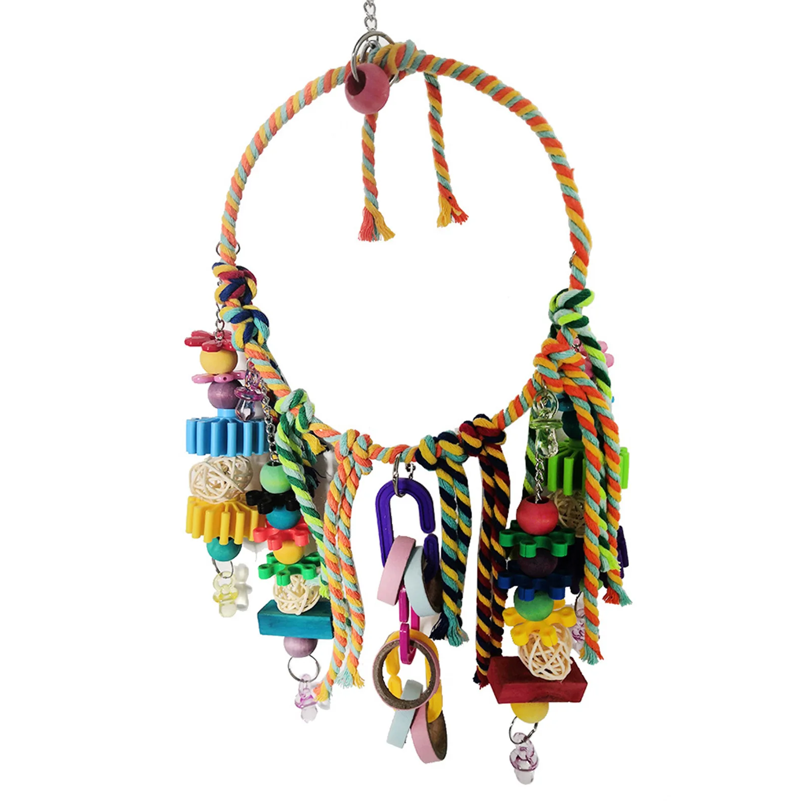 Parrots Bird Toy Cotton Rope Swing Colorful Hanging Ring Chewing Biting Toy For Lovebirds Finches Parakeets Swing Ring
Parrots Bird Toy Cotton Rope Swing Colorful Hanging Ring Chewing Biting Toy For Lovebirds Finches Parakeets Swing Ring