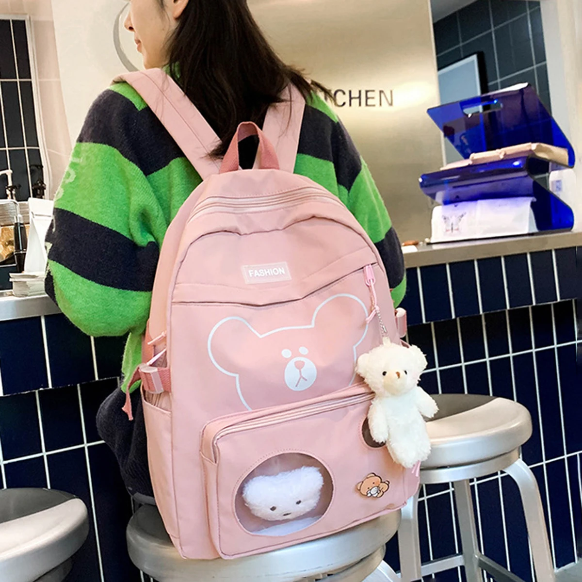 Cute Bear Transparent Kawaii Large Capacity Backpack Leisure Nylon High School Students Bookbag Laptop Travel Bag For Women 2022
Cute Bear Transparent Kawaii Large Capacity Backpack Leisure Nylon High School Students Bookbag Laptop Travel Bag For Women 2022