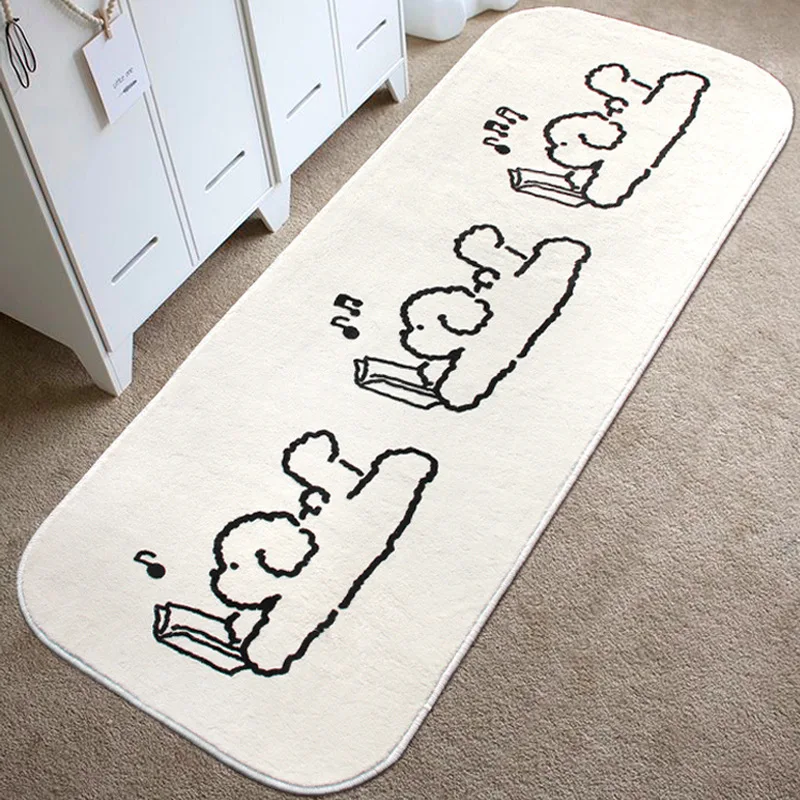 

Surfing Reading Dog Running Plush Rug Carpet Lush Soft Doormat Floor Mat Home Living Bath Room Anti Slip Imitation Cashmere