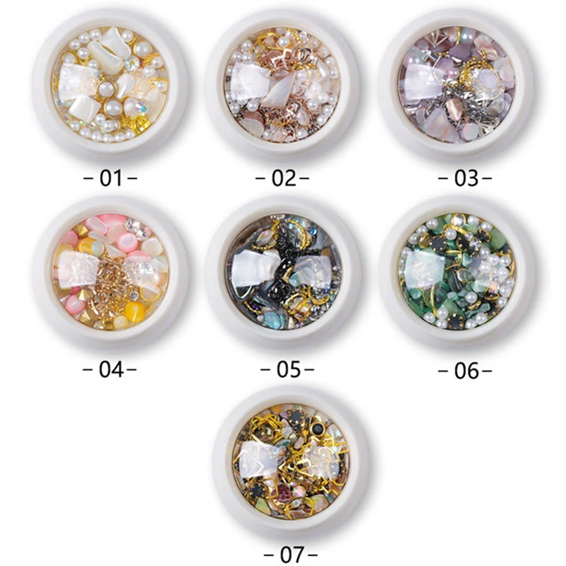 Nail Art Mixed Shiny Glitter Hollow Alloy Metal Frame Beads Rhinestone Decoration Shell Rivet 3D DIY Manicure Accessories
Nail Art Mixed Shiny Glitter Hollow Alloy Metal Frame Beads Rhinestone Decoration Shell Rivet 3D DIY Manicure Accessories