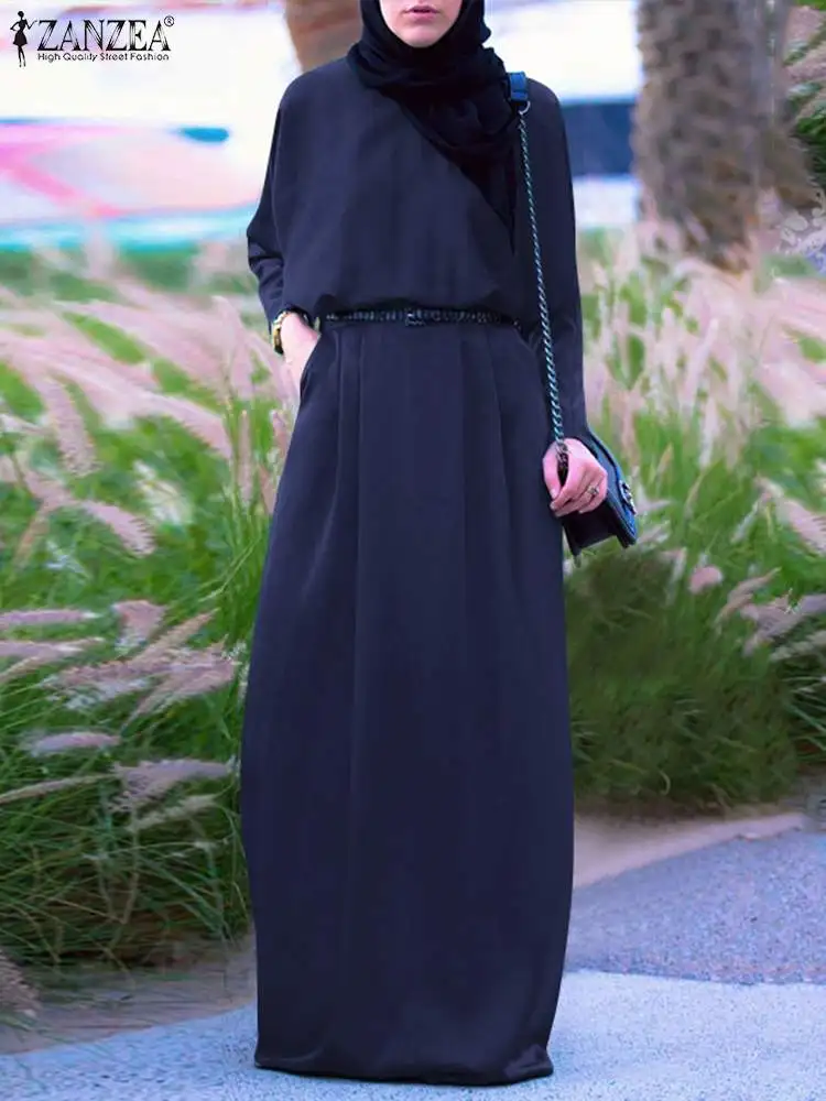 Vintage Solid Muslim Maxi Dress Women Autumn Sundress ZANZEA Casual Long Sleeve Turkish Vestidos Marocain Robe Islam Clothing
Vintage Solid Muslim Maxi Dress Women Autumn Sundress ZANZEA Casual Long Sleeve Turkish Vestidos Marocain Robe Islam Clothing