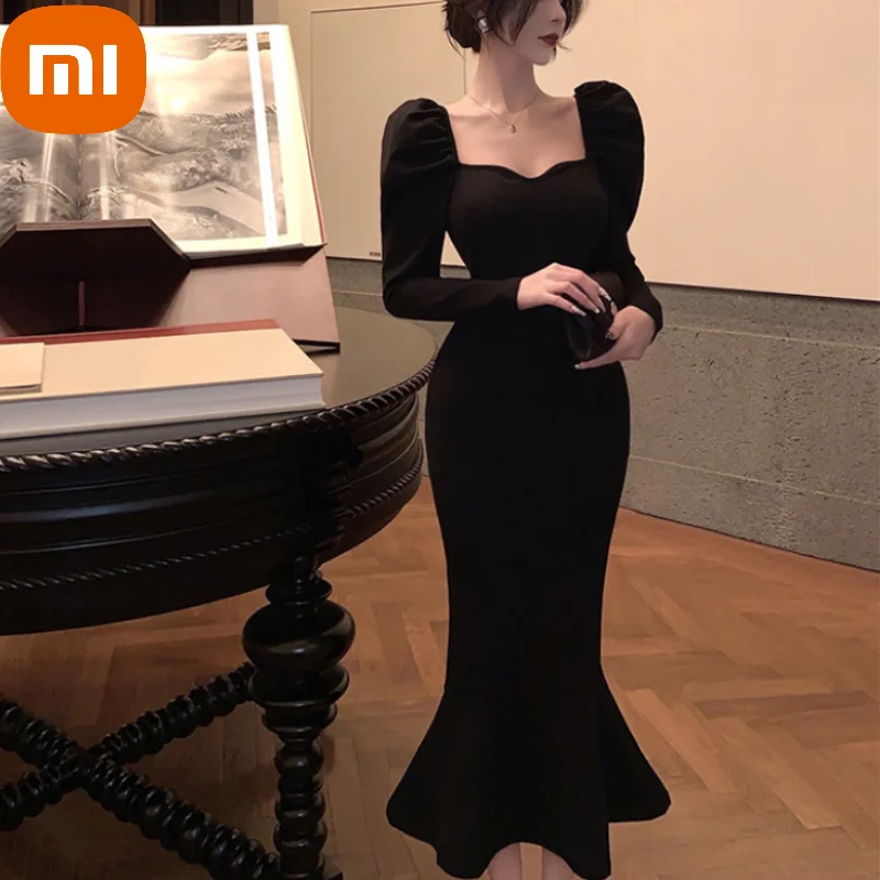 XIAOMI Black Elegant Evening Party Dress Women Slim French Vintage Midi Dress Ladies Sexy Korean Fashion Dress Fishtail Winter
XIAOMI Black Elegant Evening Party Dress Women Slim French Vintage Midi Dress Ladies Sexy Korean Fashion Dress Fishtail Winter