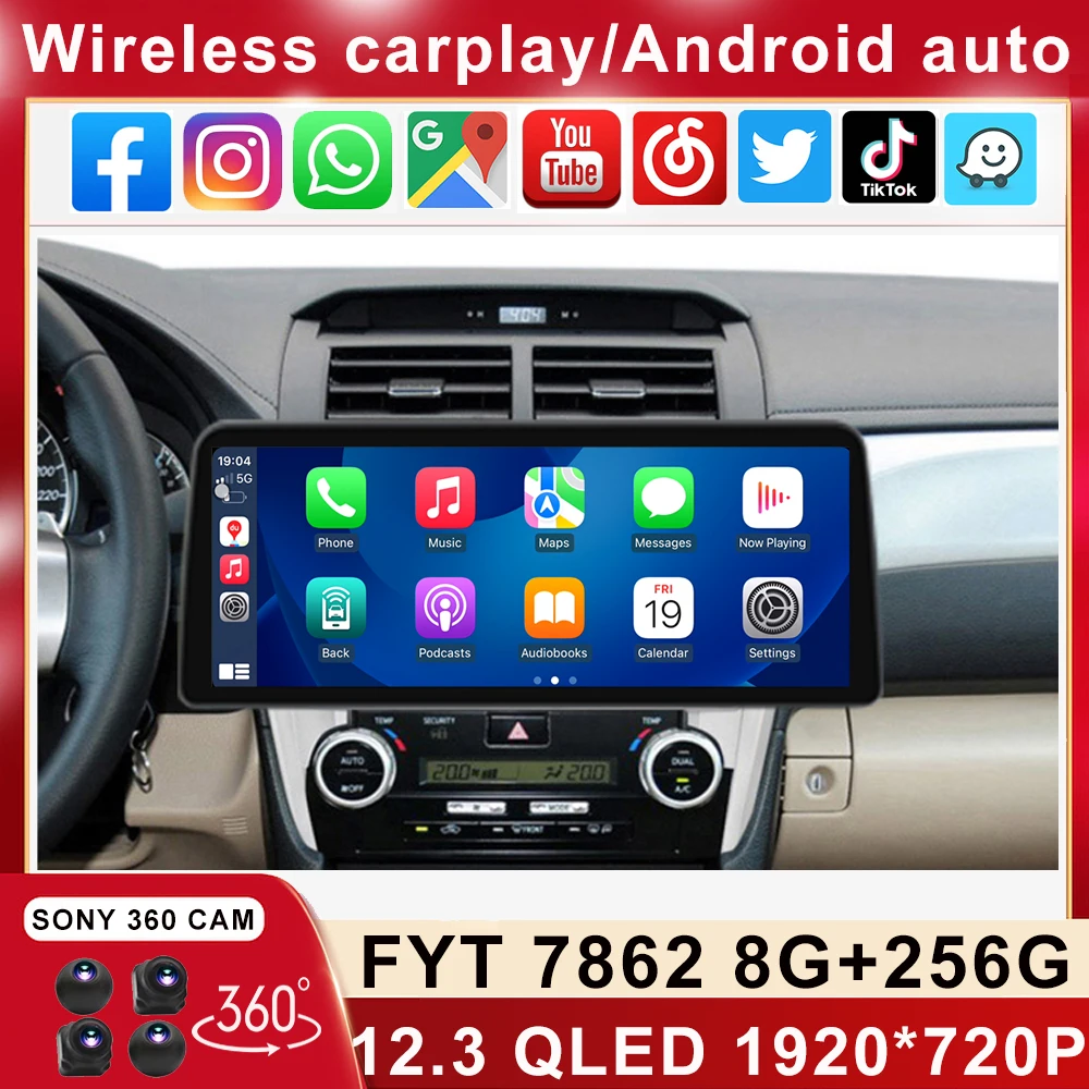 12,3 дюймовый 1920*720 QLED для Toyota Camry 8 50 55 2011-2014 Android автомобильный стерео Мультимедийный видеоплеер, головное устройство Carplay Auto SWC
12,3 дюймовый 1920*720 QLED для Toyota Camry 8 50 55 2011-2014 Android автомобильный стерео Мультимедийный видеоплеер, головное устройство Carplay Auto SWC