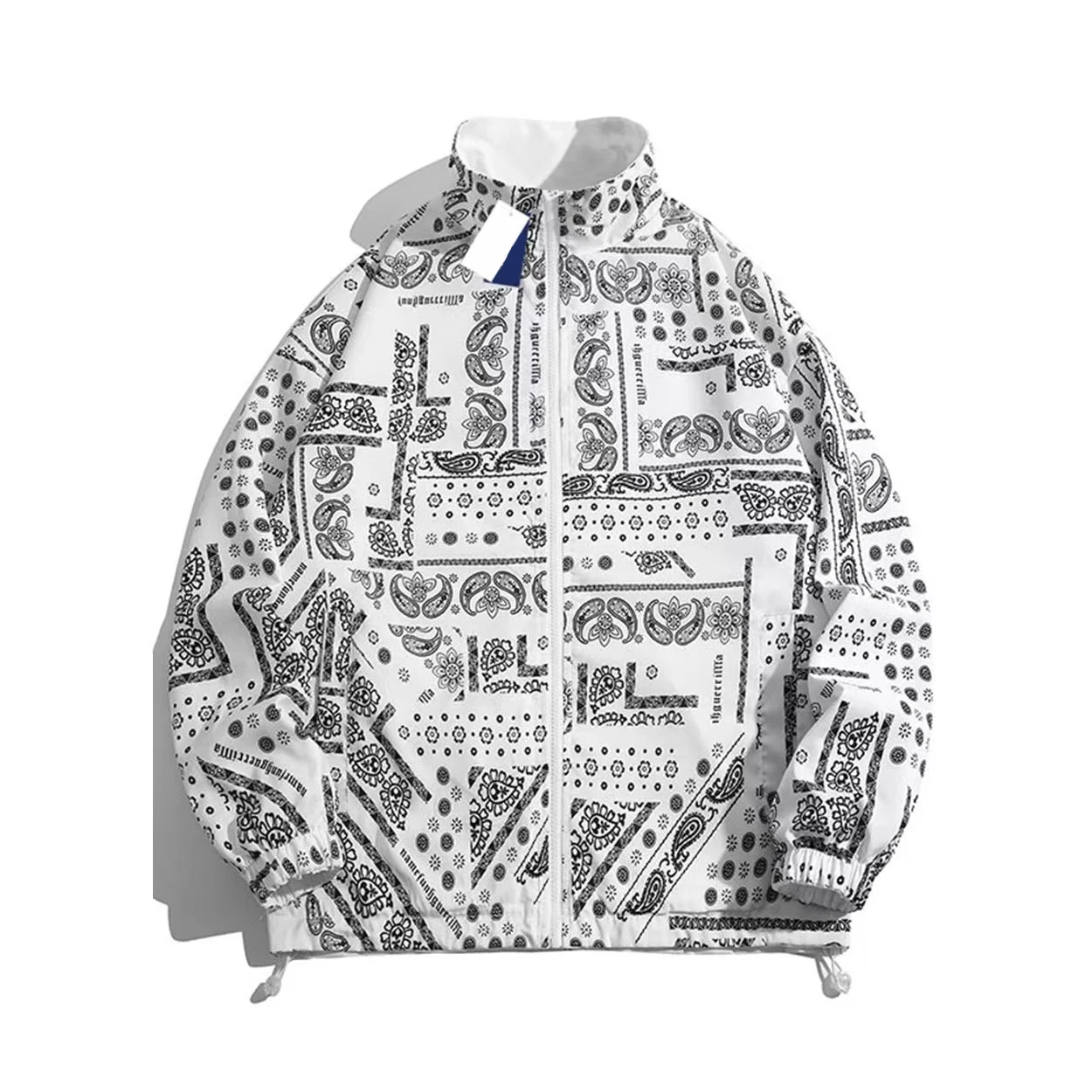 Черно-белая куртка на молнии с принтом газеты NIGO # nigo56951 
Черно-белая куртка на молнии с принтом газеты NIGO # nigo56951