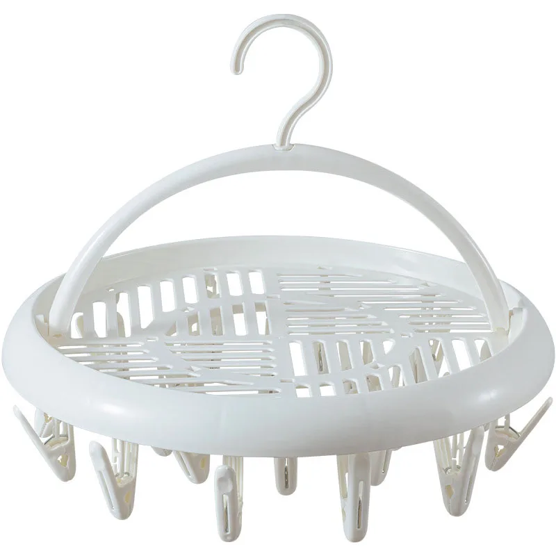 Multi-function Household Drying Rack PP Disc Stationary 360° Rotation Hanging Clothes Rack with Multi-clip 
Multi-function Household Drying Rack PP Disc Stationary 360° Rotation Hanging Clothes Rack with Multi-clip