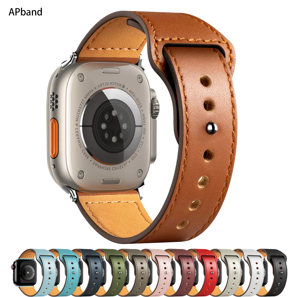 Кожаный ремешок для Apple watch band 45 мм 44 мм 49 мм 41 мм 40 мм 42 мм 38 мм, браслет для iWatch series ultra 3 5 6 SE 7 8
Кожаный ремешок для Apple watch band 45 мм 44 мм 49 мм 41 мм 40 мм 42 мм 38 мм, браслет для iWatch series ultra 3 5 6 SE 7 8