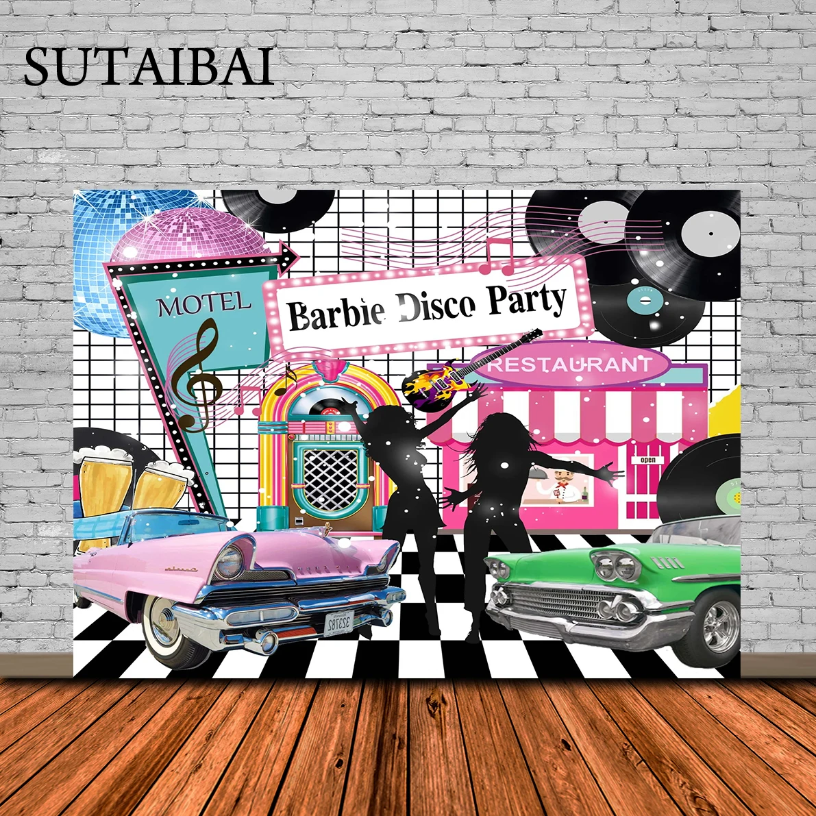 80s 90s Disco Fever Dancers Party Photo Backdrop Antique Car Record Decoration Black Grid Photography Background Pink Banner
80s 90s Disco Fever Dancers Party Photo Backdrop Antique Car Record Decoration Black Grid Photography Background Pink Banner