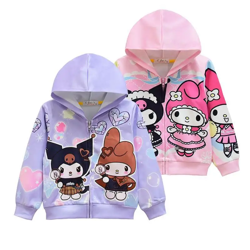 Cute Anime My Melody Sanrio Kawaii Long-Sleeved Kuromi Cartoon Hooded Zipper Single Layer Thin Coat Jacket Gifts for Kids Toys
Cute Anime My Melody Sanrio Kawaii Long-Sleeved Kuromi Cartoon Hooded Zipper Single Layer Thin Coat Jacket Gifts for Kids Toys