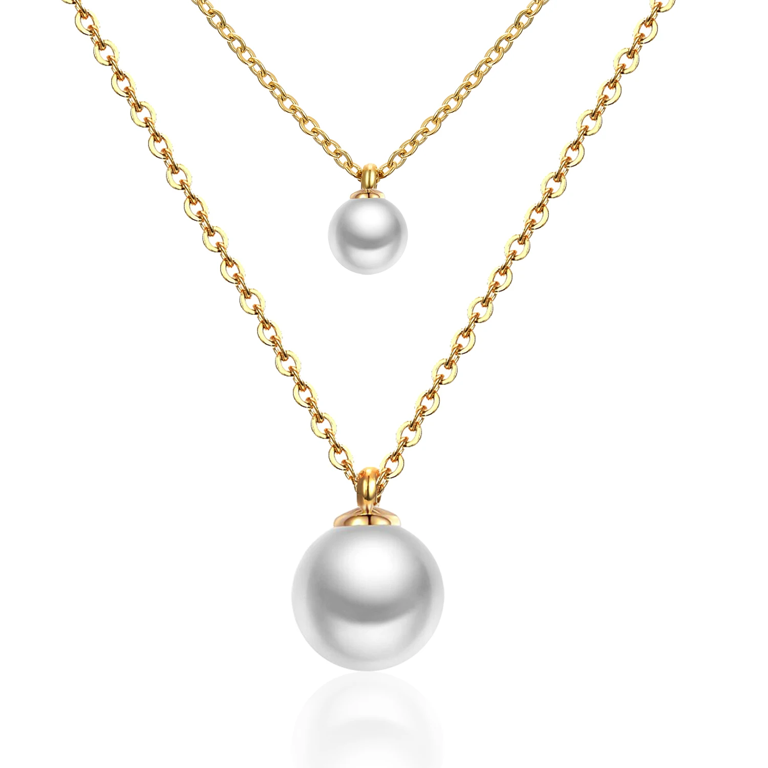 AOSN Stainless Steel Necklace Imitation Pearl Pendant Choker For Women Double Layers Link Chain Fashion Jewelry Exquisite Gift 
AOSN Stainless Steel Necklace Imitation Pearl Pendant Choker For Women Double Layers Link Chain Fashion Jewelry Exquisite Gift