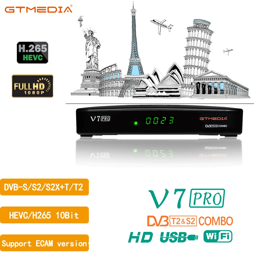 GTMEDIA V7 Pro Ecam Satellite Receiver DVB-S/S2/S2X+T/T2 1080P Full HD With USB WIFI powervu Biss Key HEVC/H265 ECAM For V7 PRO
GTMEDIA V7 Pro Ecam Satellite Receiver DVB-S/S2/S2X+T/T2 1080P Full HD With USB WIFI powervu Biss Key HEVC/H265 ECAM For V7 PRO