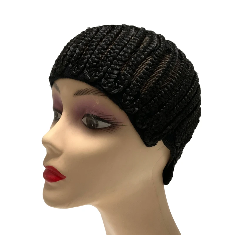 

2pcs Black Super Elastic Cornrow Cap For Weave Crochet Braid Wig Caps For Making Wigs Top Selling Weaving Braid Cap Wig Net