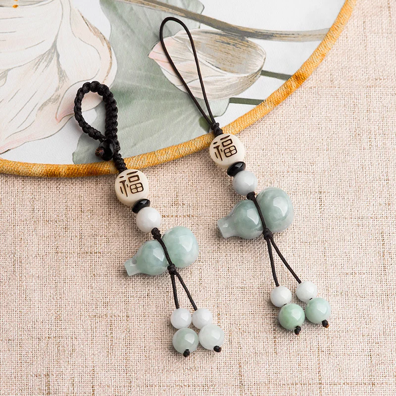 Original Natural A Jade Gourd Mobile Phone Pendant Chinese Style Jadeite Car Key Chain Jewelry Pendant Bag Hang Drop Shipping
Original Natural A Jade Gourd Mobile Phone Pendant Chinese Style Jadeite Car Key Chain Jewelry Pendant Bag Hang Drop Shipping