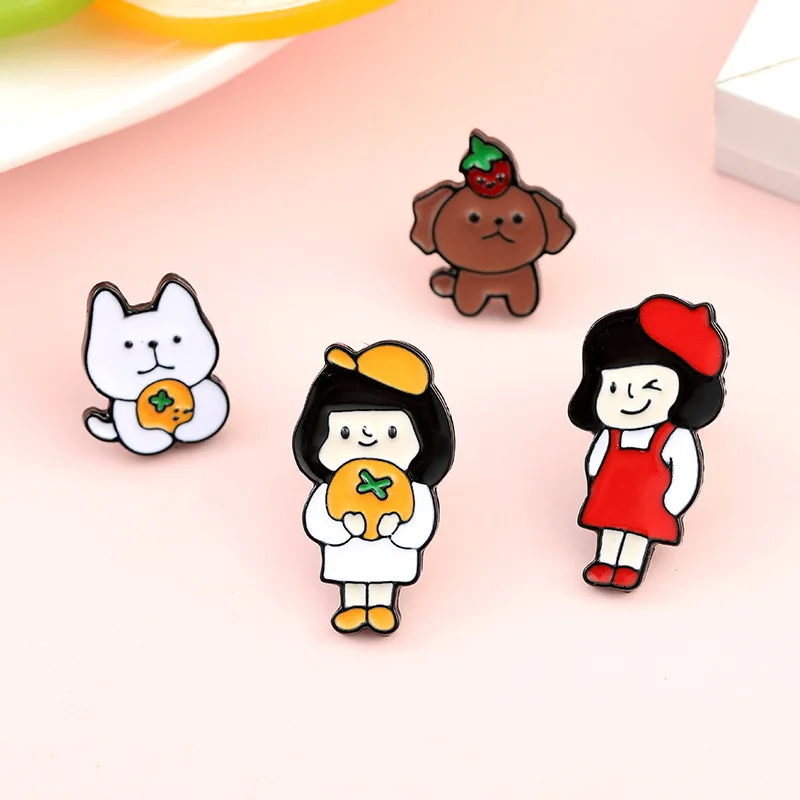 Cartoon Fresh Design Orange Girl Enamel Brooch Cute Puppy All-match Brooch Bag Accessories Coin Purse Pendant Badge Gift for Her 
Cartoon Fresh Design Orange Girl Enamel Brooch Cute Puppy All-match Brooch Bag Accessories Coin Purse Pendant Badge Gift for Her