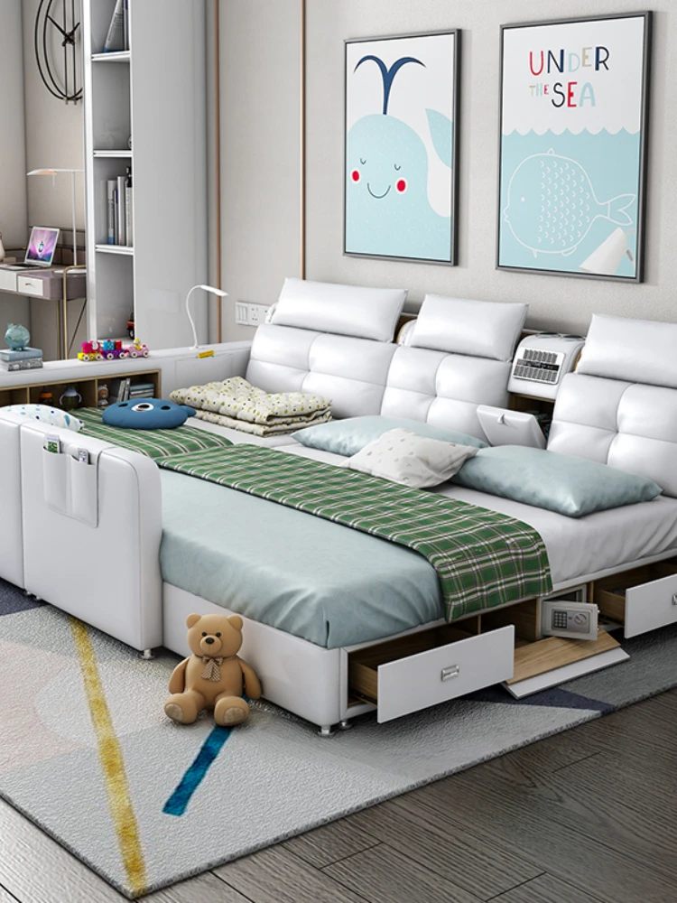 High End Children's Bed Boys' and Girls' Princess Bed with Guardrail Splicing Widened Parent-child Leather Tatami Solid Wood
High End Children's Bed Boys' and Girls' Princess Bed with Guardrail Splicing Widened Parent-child Leather Tatami Solid Wood