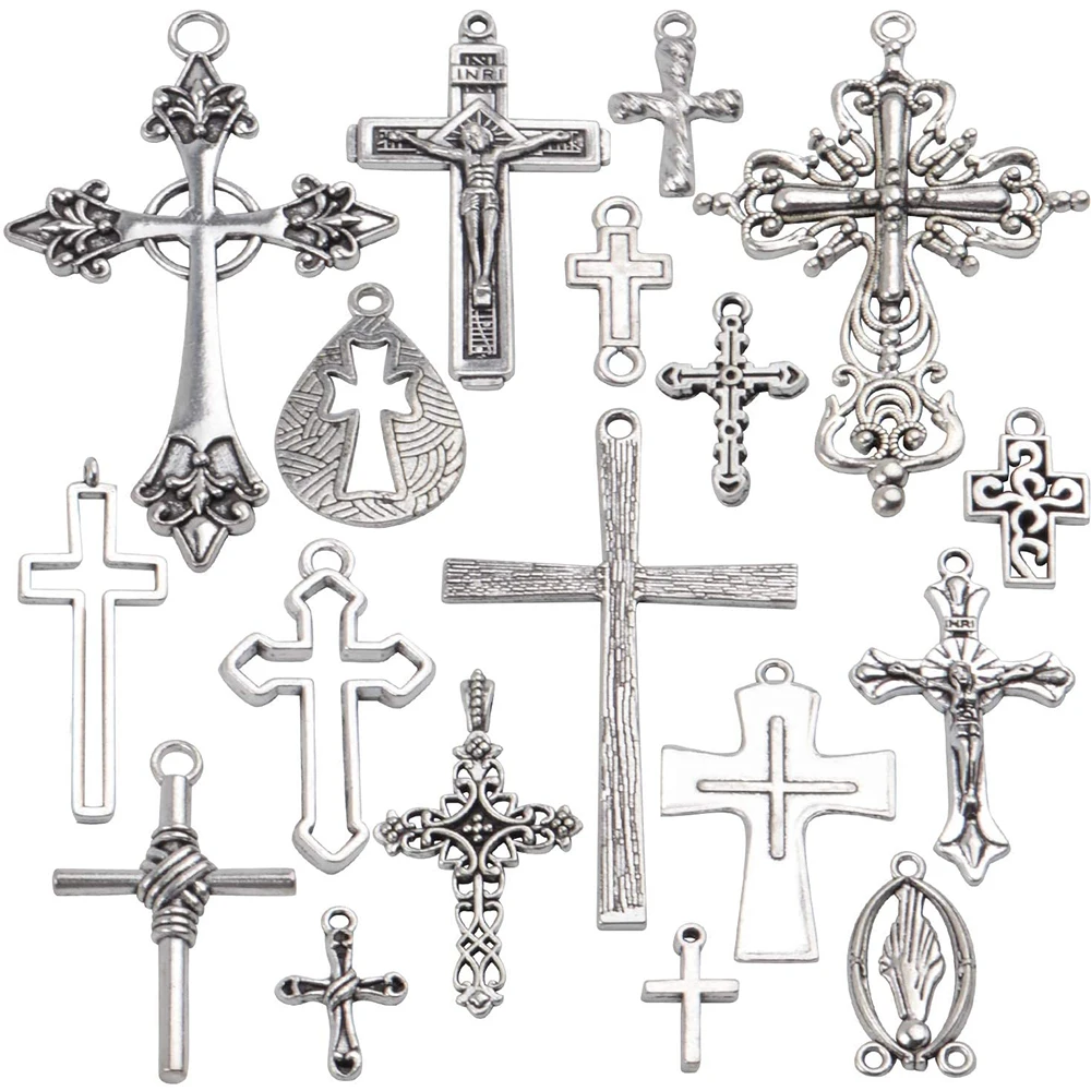 18 Pieces Mixed Jesus Christ Crosses Charms Metal Pendant Jewelry Findings for Making Bracelet and Necklace-Antique Silver
18 Pieces Mixed Jesus Christ Crosses Charms Metal Pendant Jewelry Findings for Making Bracelet and Necklace-Antique Silver