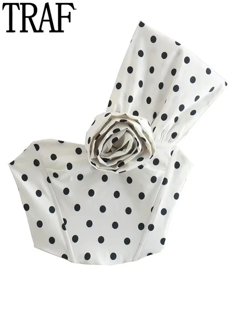 TRAF Polka Dot Crop Top Women Rose Floral Backless Top Female Summer Asymmetric Blouses Women Sleeveless Corset Tops Women 2022
TRAF Polka Dot Crop Top Women Rose Floral Backless Top Female Summer Asymmetric Blouses Women Sleeveless Corset Tops Women 2022