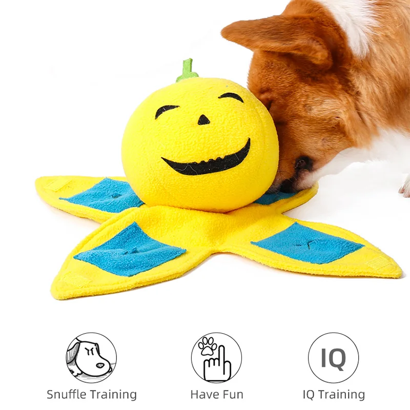 

Fun Dog Sniffing Toy Leaked Up Relieve Boredom Molar Toys Bite Pumpkin Model Sniff Training Interactive Game for Pet Health