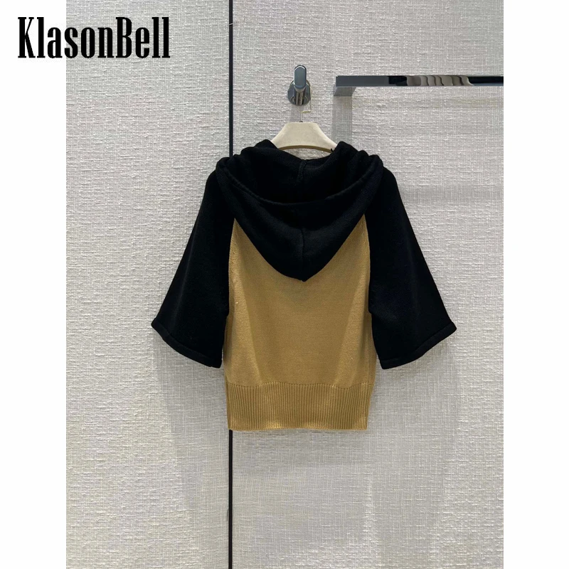 7,12 KlasonBell шерстяной вязаный тонкий пуловер контрастных цветов с буквенным принтом и капюшоном для женщин
7,12 KlasonBell шерстяной вязаный тонкий пуловер контрастных цветов с буквенным принтом и капюшоном для женщин