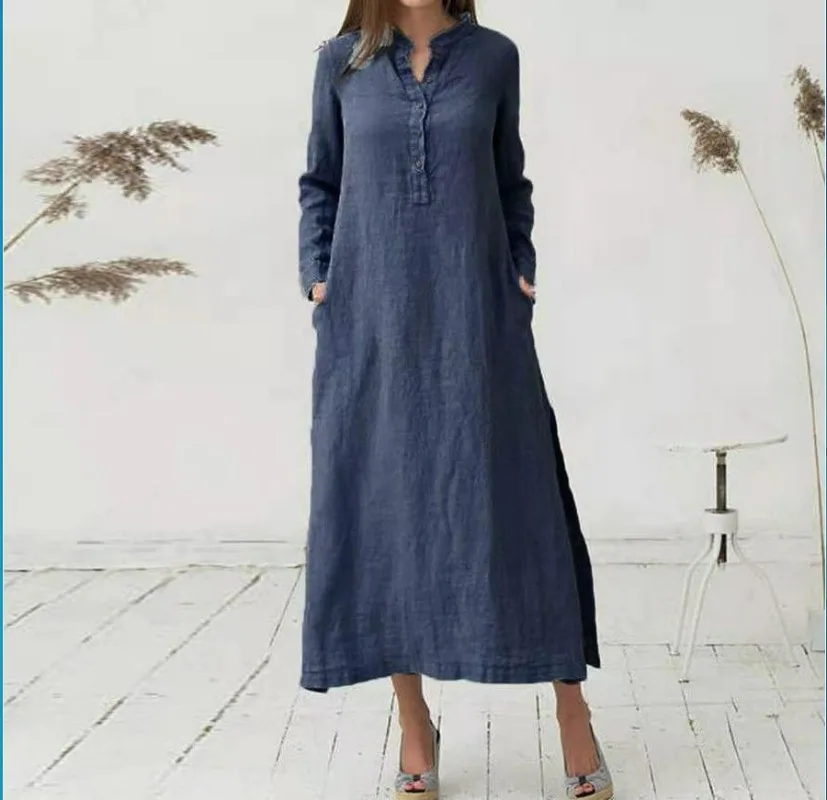 Retro Long Dress Linen Cotton Long Loose Waist Dress
Retro Long Dress Linen Cotton Long Loose Waist Dress