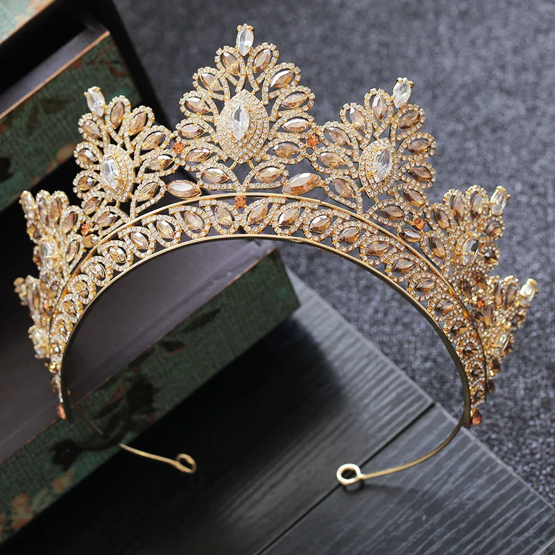 Champagne Big Rhinestone Baroque Bride Crowns Korean Jewelry Wedding Hair Accessories Gold Crystal Pageant Tiaras Queen Crown
Champagne Big Rhinestone Baroque Bride Crowns Korean Jewelry Wedding Hair Accessories Gold Crystal Pageant Tiaras Queen Crown