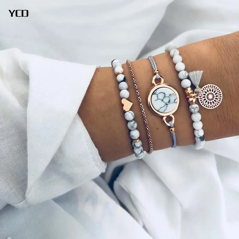 YCD Bohemian Stone Beads Metal Heart Chain Bracelets Set For Women Tassel Charm Bracelet Bangle Fashion Jewelry Accessories
YCD Bohemian Stone Beads Metal Heart Chain Bracelets Set For Women Tassel Charm Bracelet Bangle Fashion Jewelry Accessories