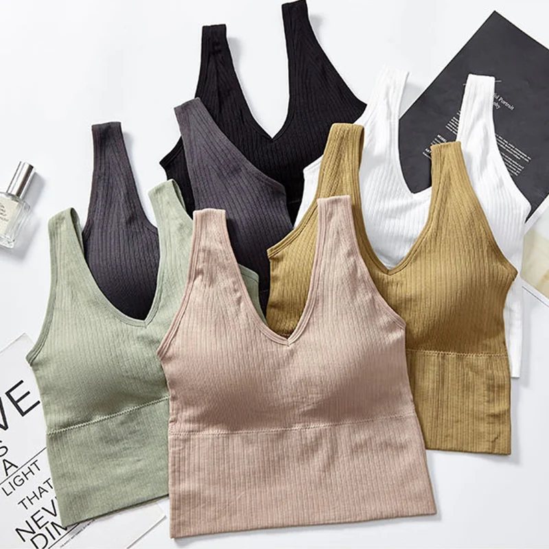 V Neck Tube Top Cropped Tanks Women Bralette Crop Top Sexy Bra Camisoles Wide Straps Sports Underwear Fashion Ladies Street Tops
V Neck Tube Top Cropped Tanks Women Bralette Crop Top Sexy Bra Camisoles Wide Straps Sports Underwear Fashion Ladies Street Tops