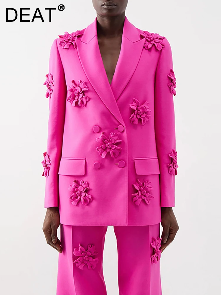 DEAT Fashion Women's Blazer Notched Collar Stereoscopic Flower Long Sleeve Suit Pink High Waist Pants Spring 2023 New 17A6085
DEAT Fashion Women's Blazer Notched Collar Stereoscopic Flower Long Sleeve Suit Pink High Waist Pants Spring 2023 New 17A6085