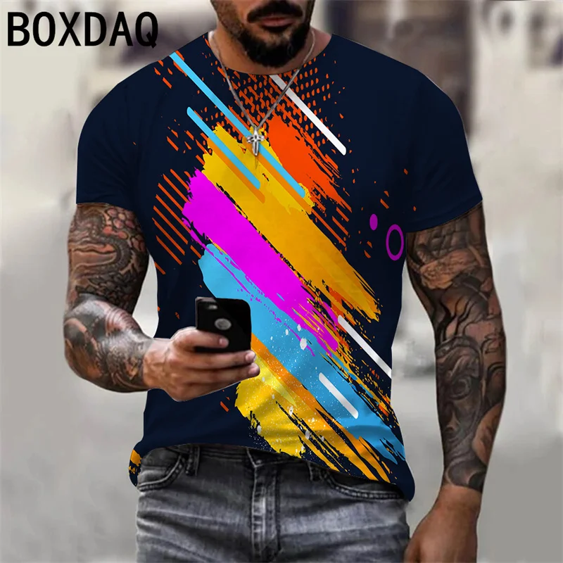 Футболка мужская с абстрактным 3D принтом, Повседневная модная уличная одежда с коротким рукавом, топ оверсайз с цветным принтом
Футболка мужская с абстрактным 3D принтом, Повседневная модная уличная одежда с коротким рукавом, топ оверсайз с цветным принтом