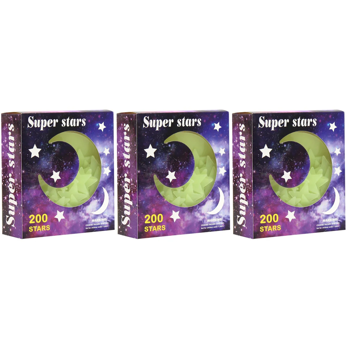 3 Sets of 201Pcs 3D Luminous Star Moon Stickers Small Fluorescent Star Moon Wall Decal for Home Office Decor Green Yellow
3 Sets of 201Pcs 3D Luminous Star Moon Stickers Small Fluorescent Star Moon Wall Decal for Home Office Decor Green Yellow