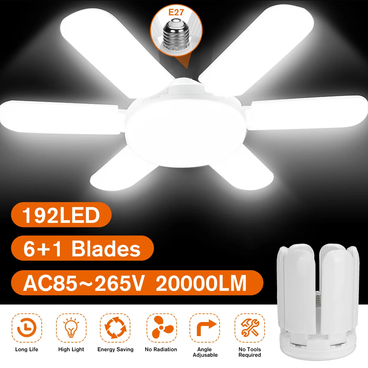 300W LED Garage Light E27 20000LM Ceiling Lamp Panel Adjustable Deformable Foldable Ceiling Light For Storage Warehouse Workshop
300W LED Garage Light E27 20000LM Ceiling Lamp Panel Adjustable Deformable Foldable Ceiling Light For Storage Warehouse Workshop