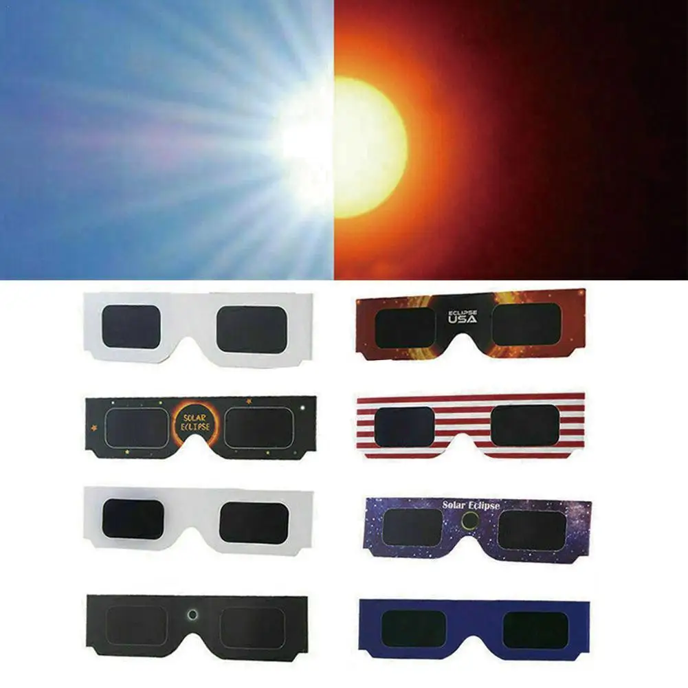 

Solar Glasses 10pcs Eclipse Protect Solar Random Viewing Anti-uv Paper Your Glasses From Eclipse Outdoor Eclipse Eyes Color