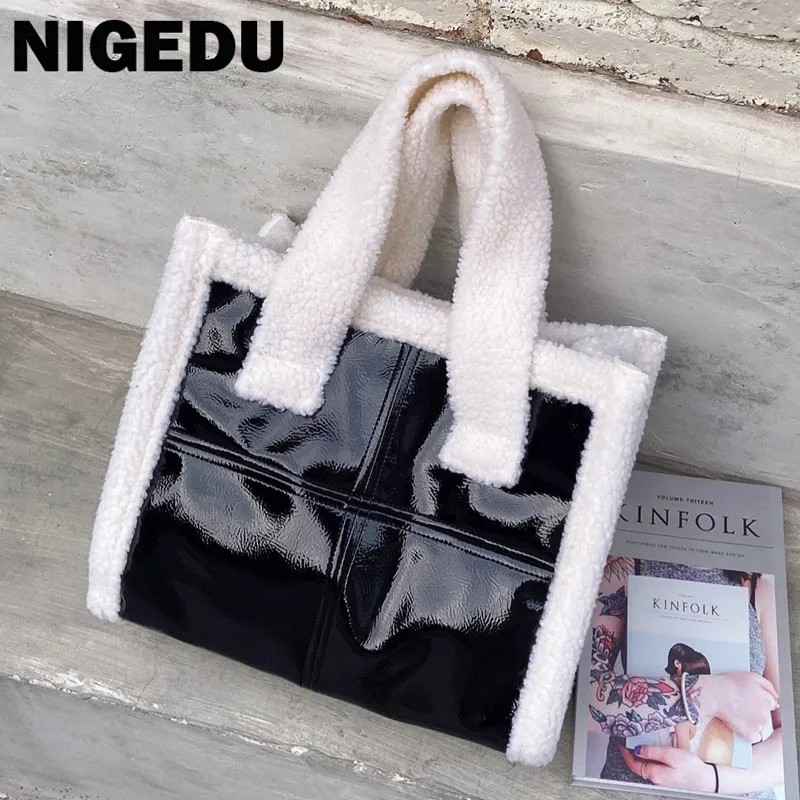 Korea Fashion Suede Lambswool Splice big Totes Bags for Women handbag Large Capacity Lamb Wool female Shoulder Bags bolsas black
Korea Fashion Suede Lambswool Splice big Totes Bags for Women handbag Large Capacity Lamb Wool female Shoulder Bags bolsas black