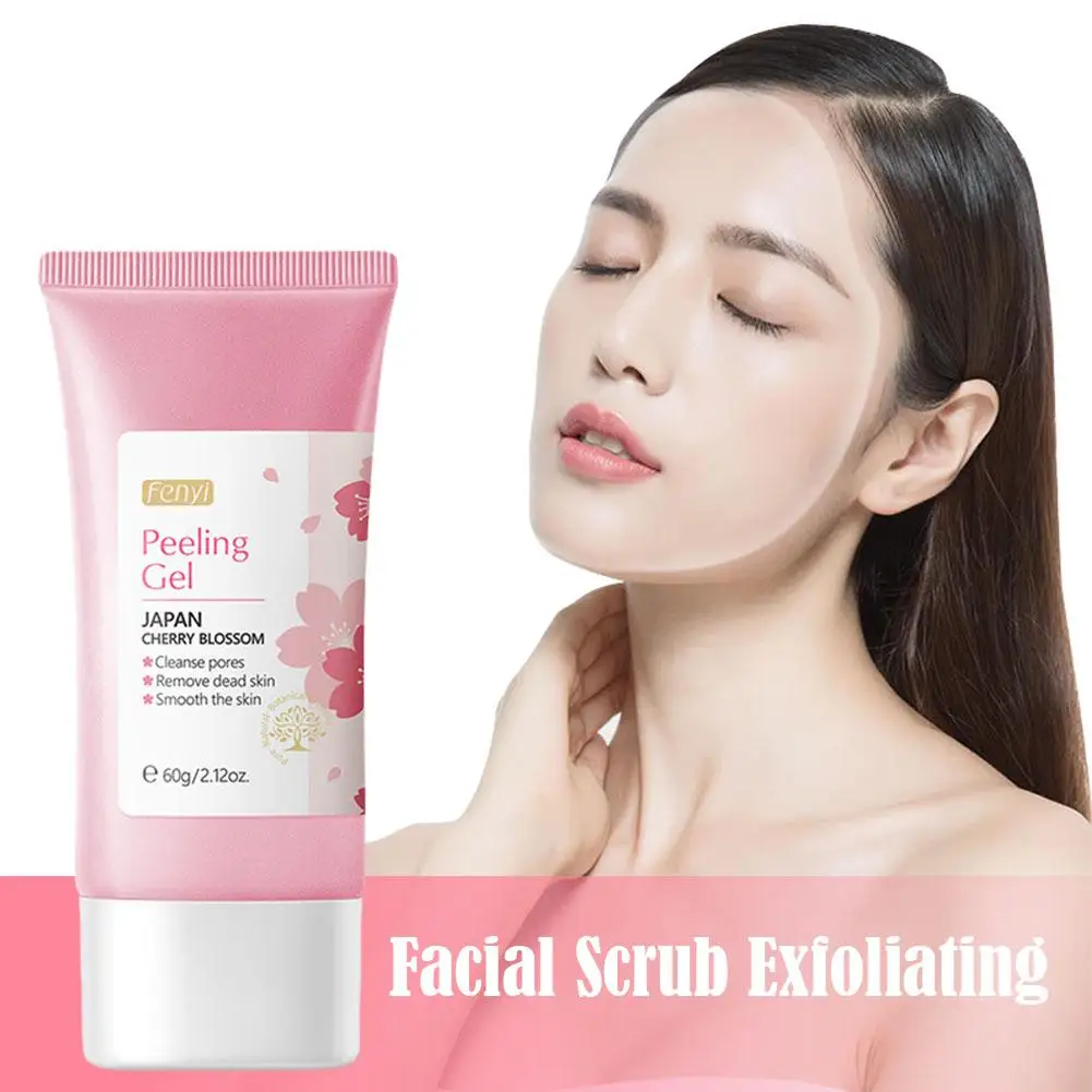 

60g Facial Exfoliating Peeling Gel Face Scrub Moisturizing Detoxifies Tea Clean Remove Skin Acne Blackhead Care Green White Q0X5