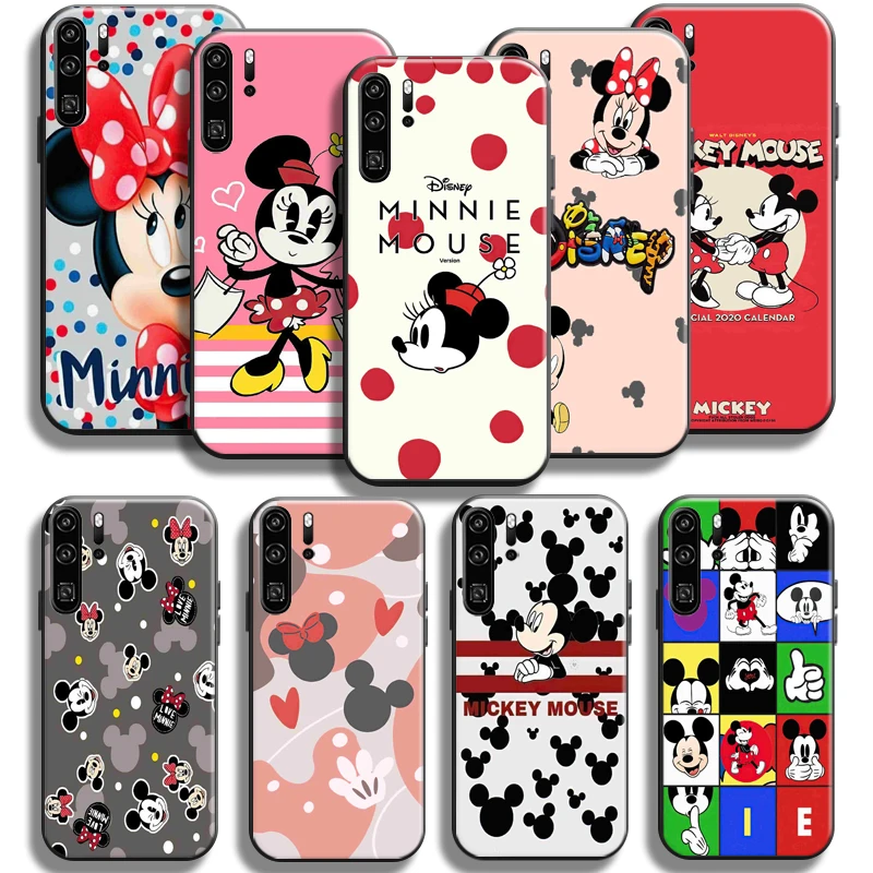 

Disney Mickey Minnie Mouse Phone Case For Huawei P Smart 2019-2021 P50 P40 P30 P20 Pro Lite 5G Soft Back Coque Liquid Silicon