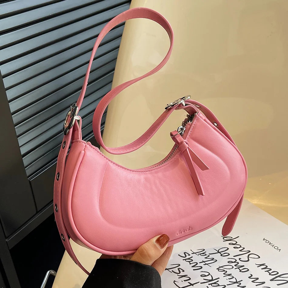 Candy Color Women's Small PU Leather Underarm Bag Designer Half Moon Shoulder Crossbody Bag 2023 Summer Trend Handbags and Purse
Candy Color Women's Small PU Leather Underarm Bag Designer Half Moon Shoulder Crossbody Bag 2023 Summer Trend Handbags and Purse