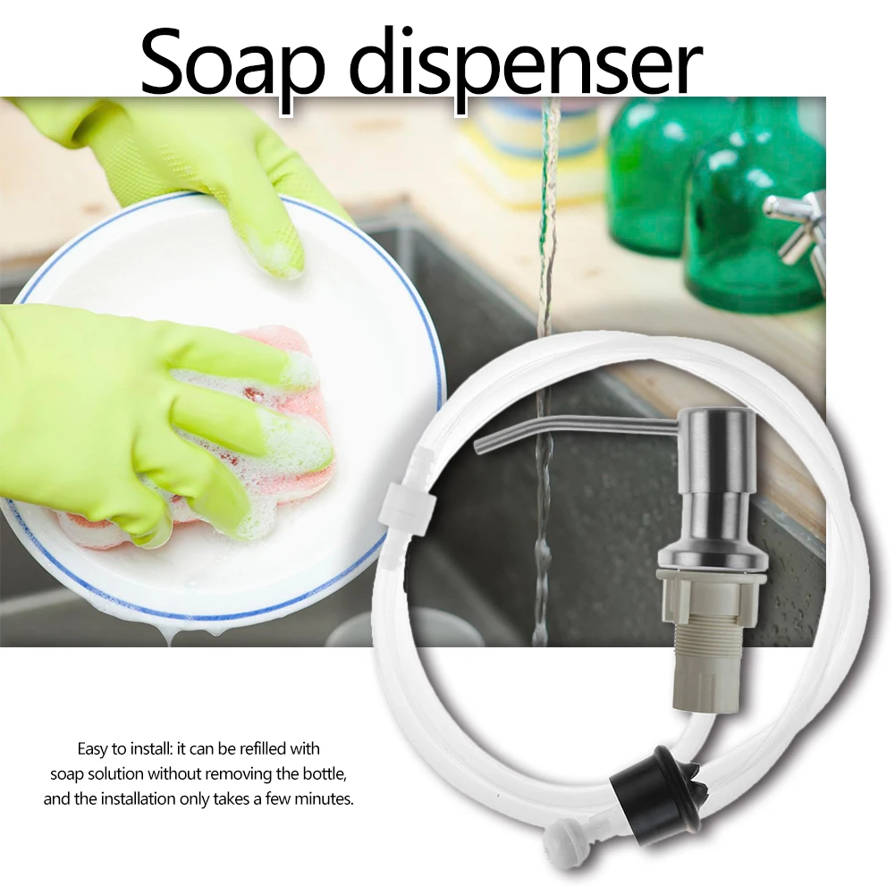 304 Stainless Steel Sink Soap Dispenser High Capacity Reuse Kitchen Sink Soap Bottle Conveninently and Simple Installation
304 Stainless Steel Sink Soap Dispenser High Capacity Reuse Kitchen Sink Soap Bottle Conveninently and Simple Installation