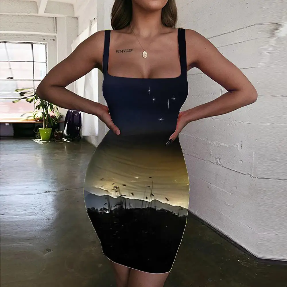 SOMEPET Night Sky Dresses Women Starry Sky Sundress Night Bodycon Dress Mountain Ladies Dresses Halo 3d Print Womens Clothing
SOMEPET Night Sky Dresses Women Starry Sky Sundress Night Bodycon Dress Mountain Ladies Dresses Halo 3d Print Womens Clothing