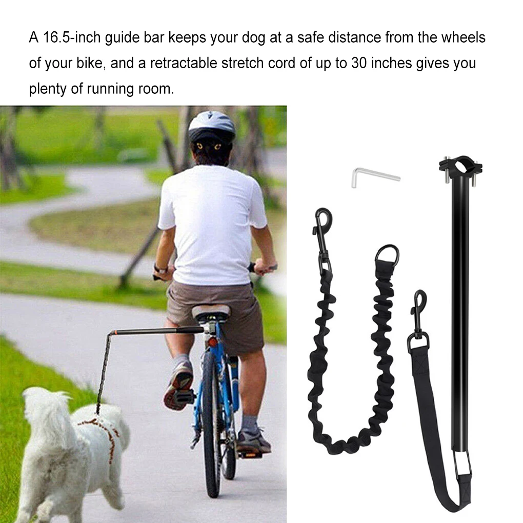 

Dog Bicycle Traction Belt Rope Wear-resistant Nylon Elastic Leash Walk Run Jogging Distance Keeper Walky Collar